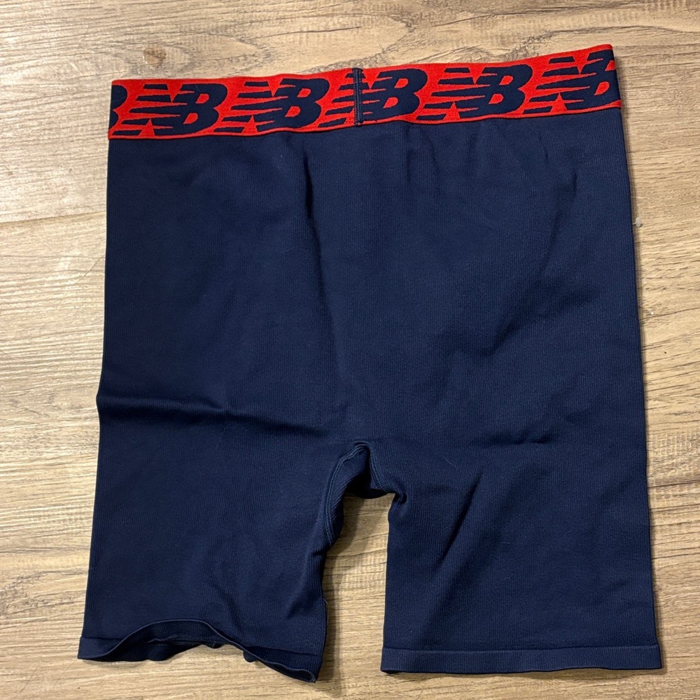 New Balance Dark Blue Shorts with Red Waistband